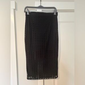 Alexander Wang Black Perforated Pencil Skirt